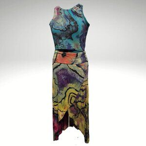 One of a Kind 2pc Tulip Skirt and High Neck Tank Set- XL